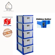 DOLPHIN Drawer 5 Tier Plastic Drawer Storage Cabinets Clothes Almari Plastics Laci Plastik Rak Baju