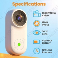 Thumb Camera, Outdoor Waterproof Sports Motorcycle Riding Helmet DVR, Magnetic Pocket Digital Camera