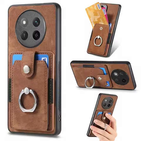 Luxury Leather Magnetic Wallet Case For Honor Magic7 Lite Magic7 Pro 5G Ring Stand Card Slot Cover F