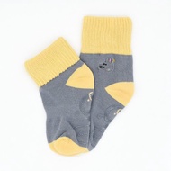 minihope刺繡反折中筒襪-OREO(灰)