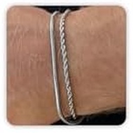 Mens Bracelet - Dainty Gold/Silver Chain Bracelet Stack 14K Gold Plated Silver Bracelets for Men Sta