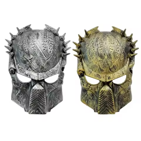Halloween Alien Hunter Mask Horror Mask Lone Wolf Mask Rivet Snap Iron Mask Predator Cosplay Masque 