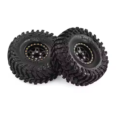 1.0 Inch Brass Wheels Tires Set for TRX4M SCX24 FCX24 AX24 FMS LC80 Ascent18 1/18 1/24 RC Crawler Up