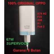 Oppo A78 4G F23 A98 A1 Charger Adapter Pad 2 67W SuperVOOC Original 100%