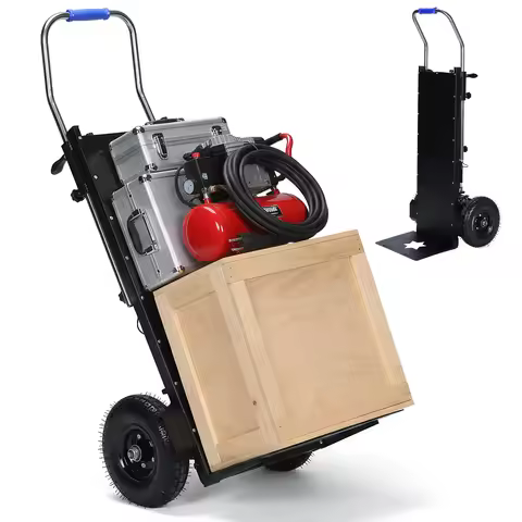 Heavy Duty Stair Climbing Dolly 1500W Motor 880lbs Load Capacity with Safety Rope for Warehouse Logi