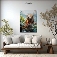 Wall Decor Gambar Otter 30x40 12R | Hiasan Dinding Hewan