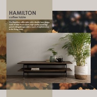 Fyndfurniture- Hamilton Coffee Table/ Acacia Wood Coffee Table/ Side Table with Toffee colour top, Sand Black colour leg