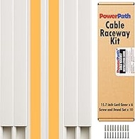 Cable Management Kit – 6 Pack 15.7” (40cm) PVC Cable Raceway with Screws and Anchors – Paintable Wal