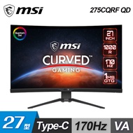 【MSI 微星】MAG 275CQRF QD 27型 曲面電競螢幕
