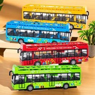 巴士玩具車公交車模型敞篷巴士合金車兒童合金玩具車金屬 車