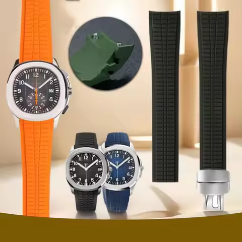 Men's Bracelet Silicone Rubber Watchband For Patek Watch Strap for Aquanaut Philippe Series 5164a 51