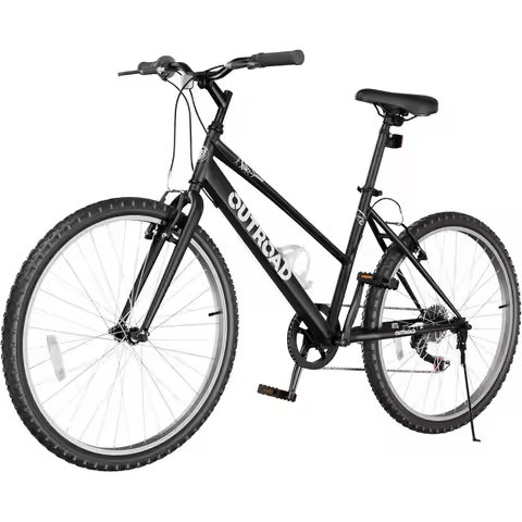 26 7-Speed Men's Bike - Cruiser, Mountain, Hybrid - V-Brakes, Metal Frame - Adult Cycle in Black, Wh