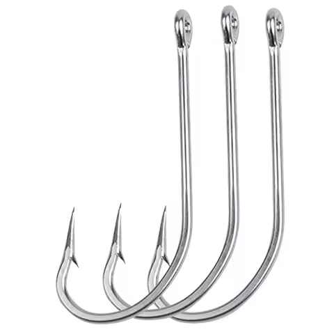 JSM 50pcs/lot Stainless Steel Fishing Hook Long Shank Saltwater Hooks for fishing accessories 34007 