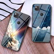 For Google Pixel 4A 1 2 3 XL Luxury Starry Sky Glass Phone Case Anti-fall Shockproof Protection Back Cover