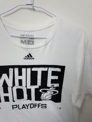 Adidas 2016 playoffs NBA Miami Heat🔥白white Tee 籃球basketball 運動sports WHITE HOT 熱火季後賽 Dewayne Wade韋德 Lebron James詹姆斯 Chris Bosh鮑許 Jimmy Butler吉米巴特勒 吉巴