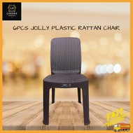 2 PCS 2020 JOLLY PLASTIC RATTAN CHAIR / RATTAN CHAIR / SET OF RATTAN CHAIR / DINING CHAIR
