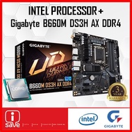 Gigabyte B660M DS3H AX DDR4 B660 LGA1700 Motherboard + Intel 12TH GEN CORE I3 / I5 / I7 / I9 CPU COM