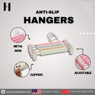 【HOUZE】1 Pcs Hangers Premium Anti Slip Metal Clips Double Layer Penyangkut Tudung 衣夹衣架 HL5001