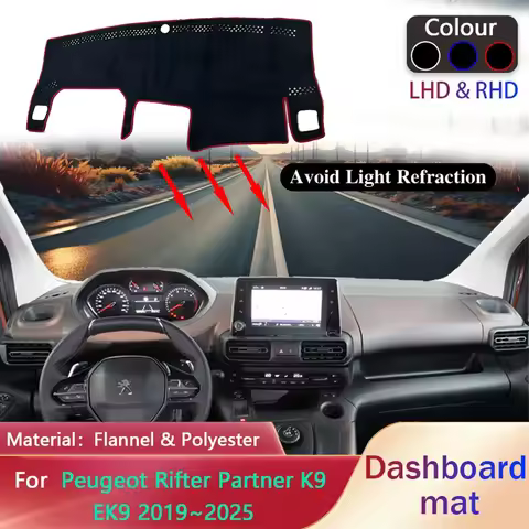 Car Dashboard Pad for Peugeot Rifter Partner K9 EK9 2019~2025 Liner Anti-Slip Mat Sunshade Pad Dashm