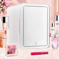 Mini Skincare Fridge Hot and Cold LED Light Mirror 4L - N40 - White
