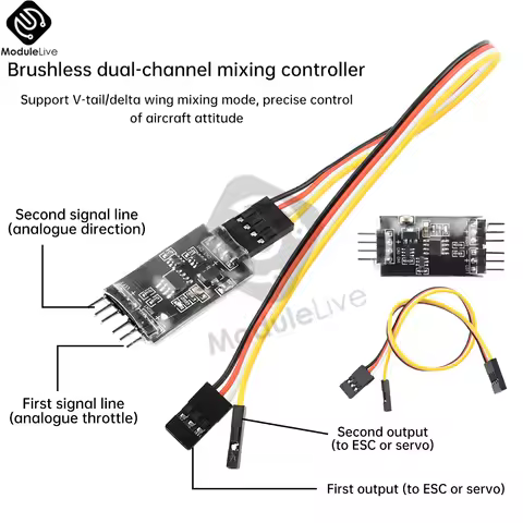 3.6-8.4V Brushless Dual-channel Mixer V-tail Delta Wing Two-way Speed Difference Mixer RC Airplane M