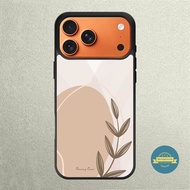 Case iphone 16 15 14 13 12 11 X 8 7 Mini Plus Pro Max Custom Softcase Brown Abstract Leaf Wallpaper