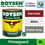 Boysen Primeguard 4 Liters (Gallon) Water-based Metal Primer Paint Red Oxide Primer Gray White
