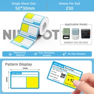 Kertas Label Harga untuk Mesin Label NIIMBOT B1/B21/B3S/B1PRO/B2PRO/B21PRO/B4/B31 - Sesuai untuk Pej