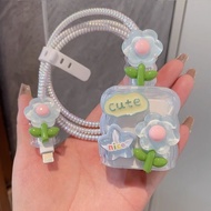 Fashion Flower Soft Silicone Charger Case Charger Cover Cable Protector for iPhone 40W Charger