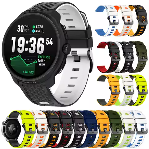 22mm Silicone Watch Strap For SUUNTO 9 PEAK PRO DLC / 5 PEAK Wristbands For SUUNTO RACE 2 S/OCEAN/VE