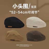 cap woman Beret Small Head Circumference Hat Women Autumn Winter Beret Knitted Octagonal Hat Small S