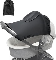 Awning Pram UV Protection 50+, Sun Sail for Prams with Pull Rope Storage Bag, Adjustable Universal S
