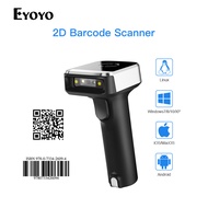 Eyoyo เครื่องสแกนบาร์โค้ดแบบไร้สาย1D 2D QR3-In-1 BT & 2.4G & USB เครื่องอ่านบาร์โค้ดแบบต่อสายขนาดกระ