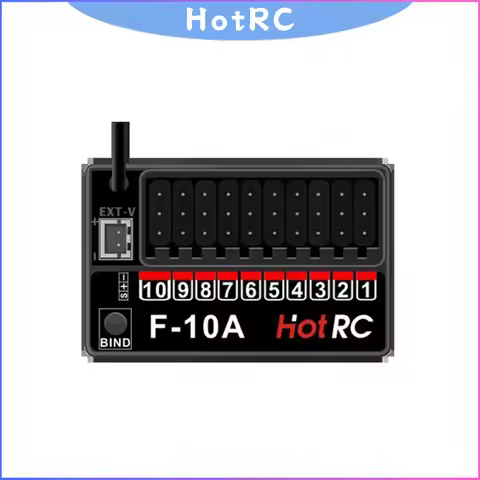 HotRC 10CH 2.4GHz F-10A PWM Receiver Compatible with CT-10B HT-10A Transmitter for RC Cars Boats Shi