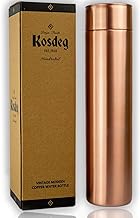 Kosdeg Copper Water Bottle - 34oz Vintage Modern Design - An Ayurvedic Pure Copper Vessel For Drinking- Drink More Water, Lower Your Sugar Intake And Enjoy The Health Benefits Immediately