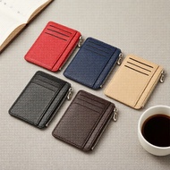 Fashionable Ultra-slim Zipper Wallet with Lychee Texture, Multiple Card Slots, High Capacity Coin Po