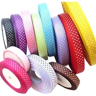 Chenkou Craft 24 Yards 5/8" Dot Grosgrain Ribbon Total 12 Colors Mix Lots Bulk (Multi-Color, 5/8“)