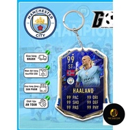 Haaland keychain, Man City Season 2022-2023 football club - Sharp 2-sided mica material
