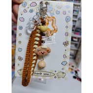 ~Gloria丽璇手作~(成品)手工毛线钩针编织带+树脂可爱小狗狗钥匙扣,包包、手机挂件礼物。 (Ready stock)100%Handmade #keychain #car hanging #ba