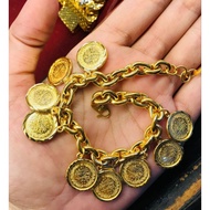 rantai tangan sauh dinar coin gantung emas 916