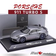 1: 43 Germany Porsche Original Factory Porsche 911 992 Turbo S Limited Simulation Car Model
