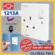 [1PC] SIRIM UMS 1213A 13A Bakelite Switch Socket 13A Switches Wall Switch Wall Socket Soket Dinding 3 pin socket