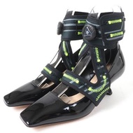 成色極佳Christian Dior 克里斯汀·迪奧 Roger Vivier Dior 62-22 Trekking Strap 漆皮高跟鞋 黑色 35.5碼 義大利製造 女款 原價：¥193,00