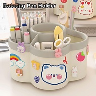 FAVORITEGOODS 1Pcs Rotating Pen Holder, 360 Degree Rotating Large Capacity Pencil Storage Box,  Cart