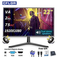 Monitor PC 22Inch Monitor Gaming 75HZ Wiht VGA HDMI Speaker Lcd Monitor Display Screen 22Inch Gaming