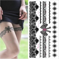 white black henna tattoo Sexy Lace Stocking Arabic Indian rose butterfly Bow flash wedding art paint