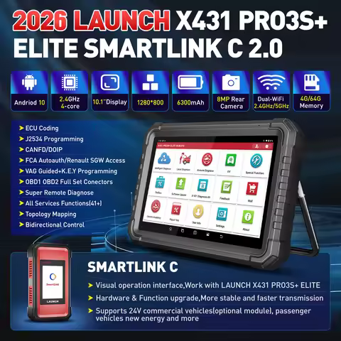 LAUNCH X431 PRO3S+ ELITE SMARTLINK C J2354 Program Car Diagnostic Tools ECU Coding Bidirectionnal OB