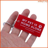 WIT Dog Cats are Home Alone Alert Emergency Card and Key with Emergency Contact