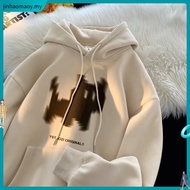 【M-8XL】Cat Print Men's and Women's Casual Oversized Hoodie Long Sleeved Pullover Couple Hoodie Fashi