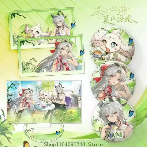 Wuthering Waves Abby Carlotta Zani Cosplay Badge Transparent Card Acrylic Standing Plates 6Pcs Masco